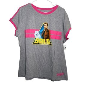 Star Wars Han Solo Shirt Women’s 2XL Gray Short Sleeve NWT